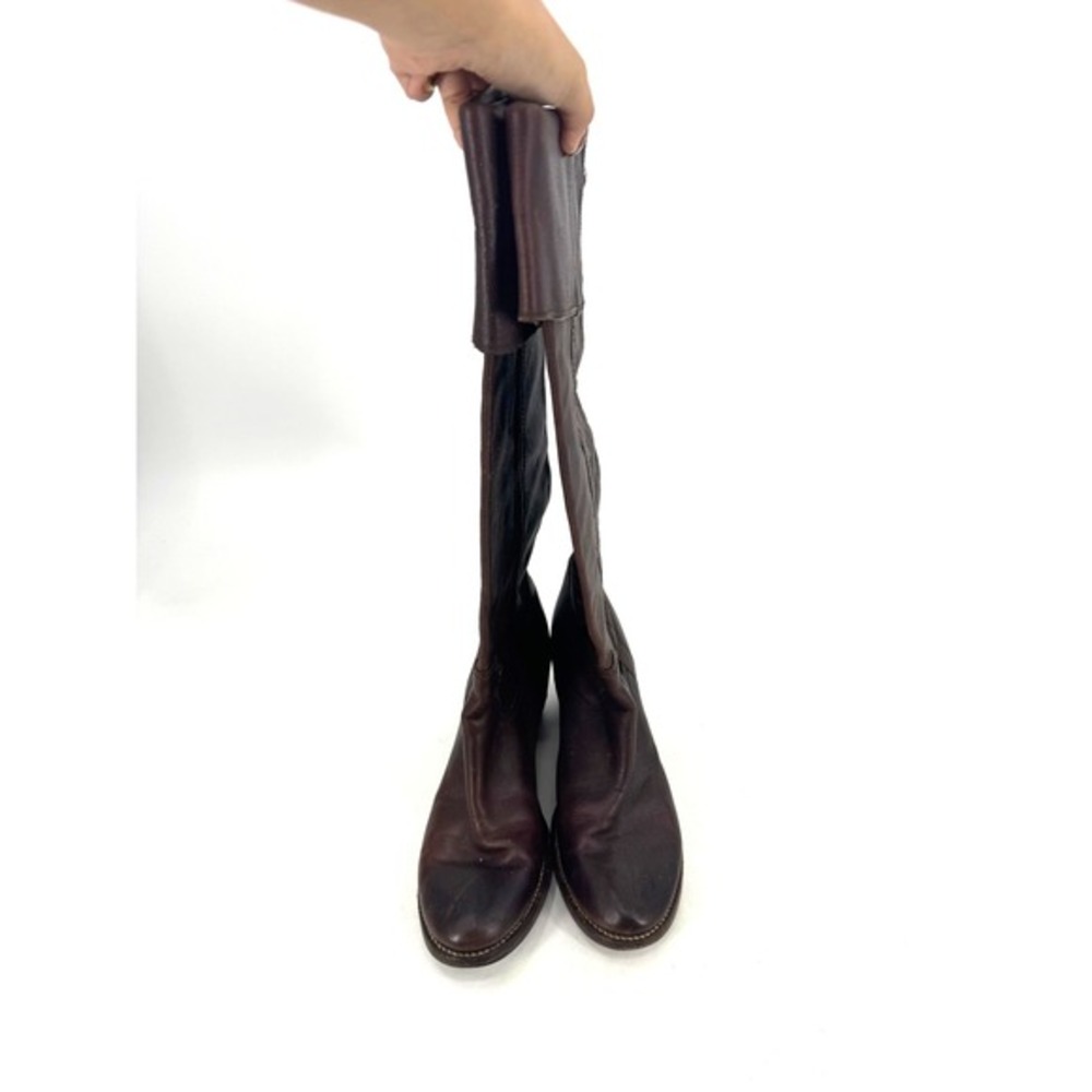 Frye Vintage Dark Brown Leather Fold Over‎ Cuff Campus Boots Womens 9.5 B 77335 - Picture 2 of 5
